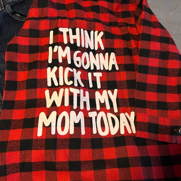 Girls Jean and Buffalo Plaid Red n Black Set - Picture 5 of 6